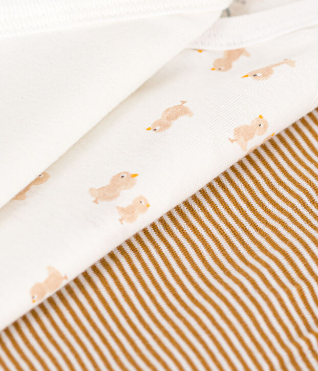 Set di 3 body incrociati a maniche lunghe in cotone neonato multicolore