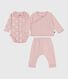 Set regalo 2 pezzi in velluto con body con stampa a cuori neonato