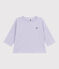 T-shirt a maniche lunghe in cotone a righe neonato bianco SQUAW/ MARSHMALLOW