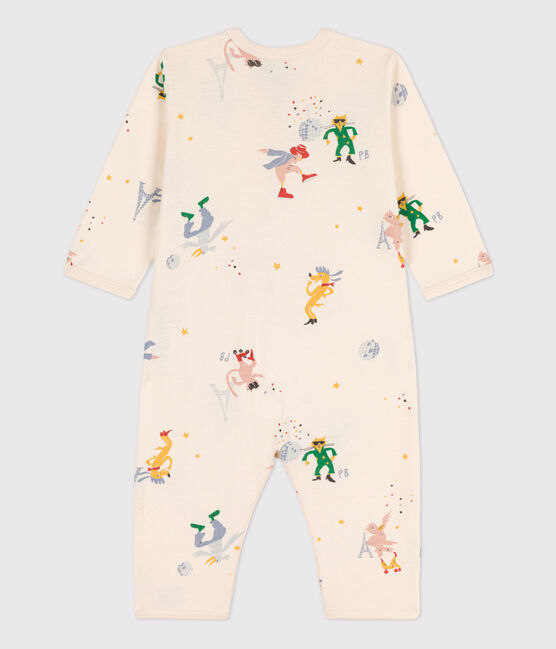 Tutina pigiama senza piedi bebè in cotone bianco AVALANCHE/ MULTICO