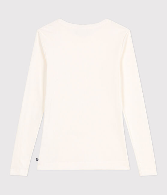 T-shirt L'Iconique a maniche lunghe in misto lana e cotone donna ecru MILK