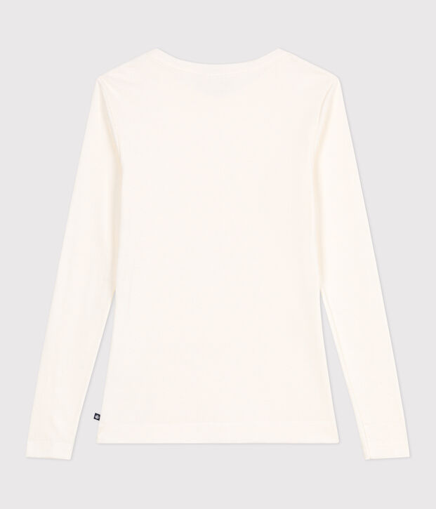 T-shirt L'Iconique a maniche lunghe in misto lana e cotone donna MILK