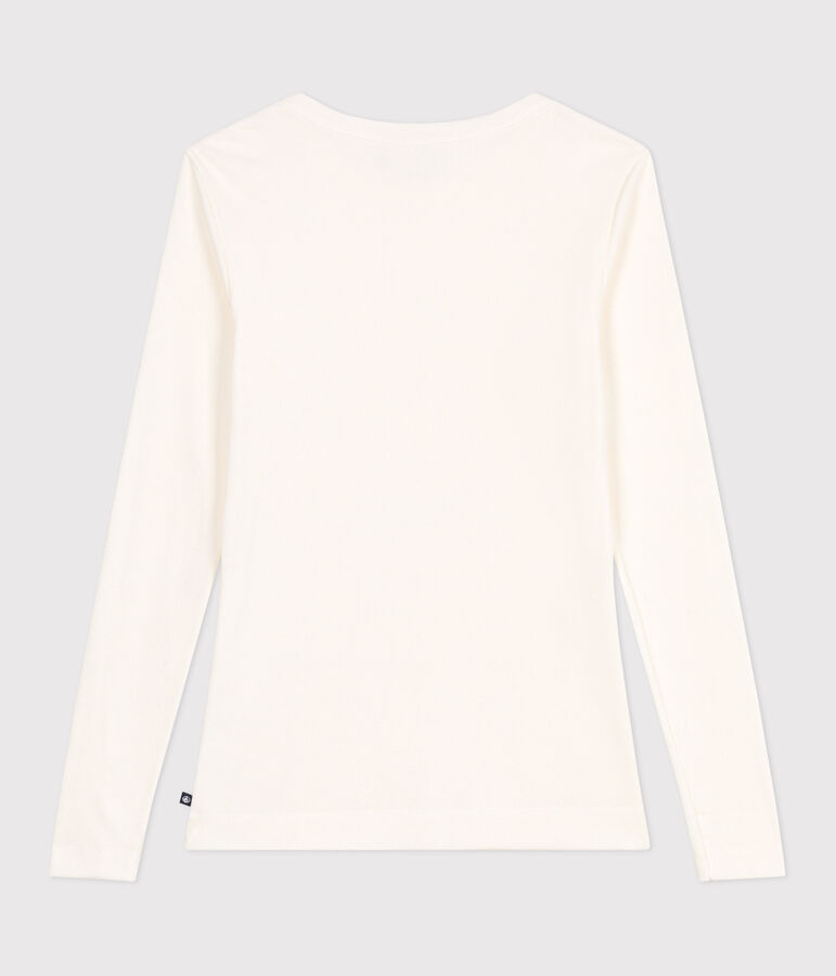 T-shirt L'Iconique a maniche lunghe in misto lana e cotone donna ecru
