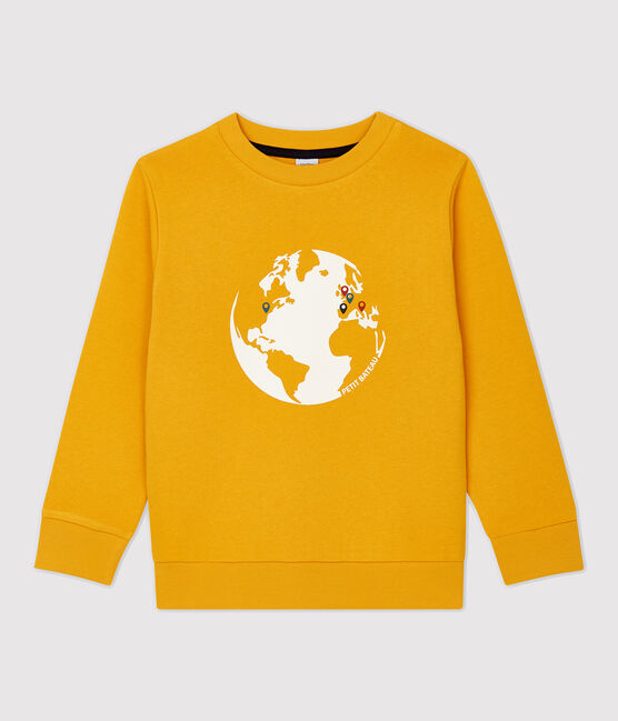 Felpa in molleton bambino giallo BOUDOR