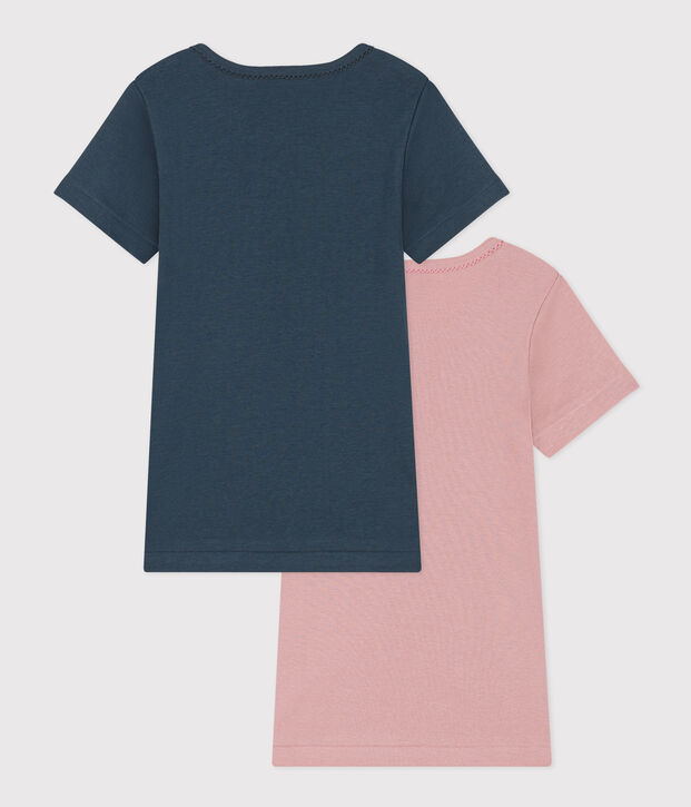 Confezione da 2 t-shirt a maniche corte bambina in cotone multicolore