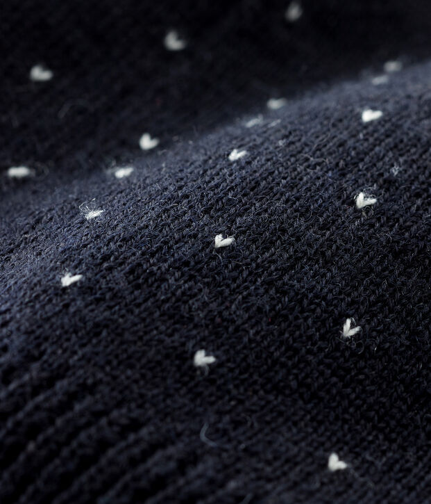 Cappellino beb&egrave; unisex foderato in pile blu/bianco