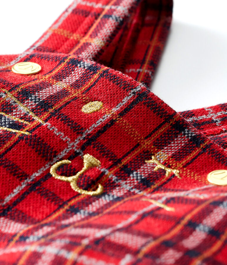 Abito salopette bambina a scacchi rosso TERKUIT/bianco MULTICO CN