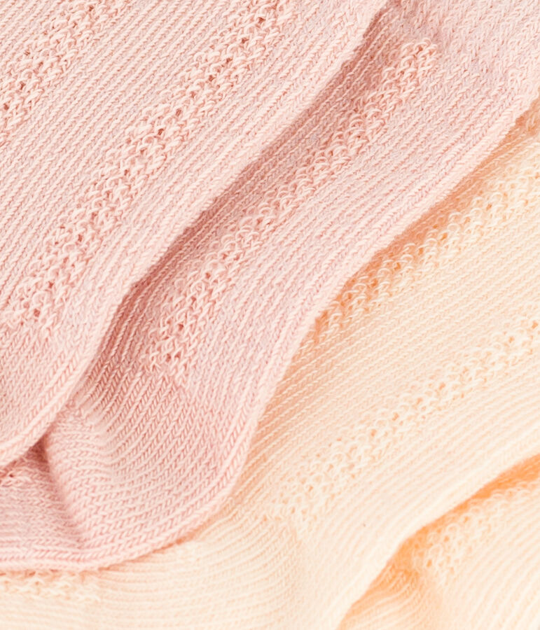 Set di 2 paia di calzini beb&egrave; in jersey di cotone tinta unita multicolore