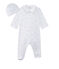 Tutina bebé unisex e cappellino nascita bianco ECUME/marrone SHITAKE