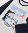 Pigiama bambino motivo montagna in ciniglia beige MONTELIMAR/bianco MULTICO