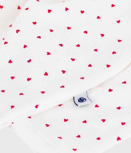 Pigiama in cotone con cuoricino neonato bianco MARSHMALLOW/rosso TERKUIT