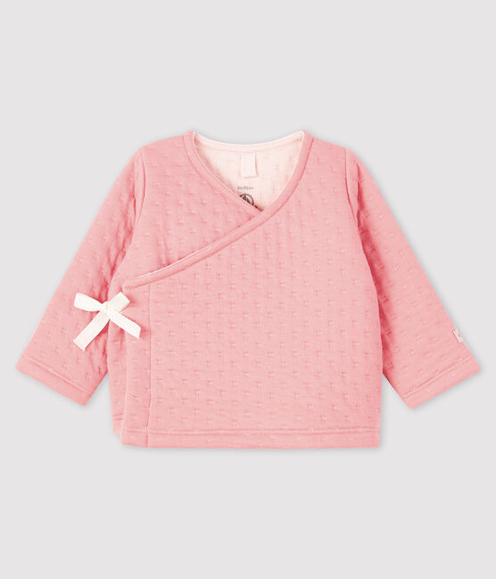 Cardigan neonata in tubique rosa CHARME
