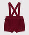Shorts con bretelle in velluto tinta unita neonato AMARANTE