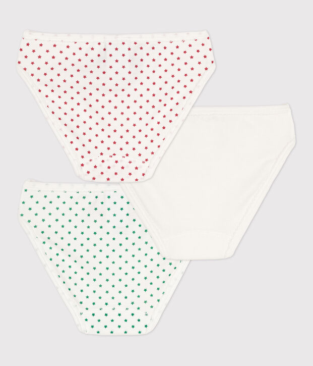 Confezione da 3 slip bambina in cotone multicolore