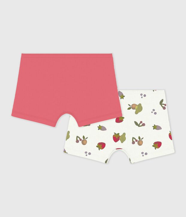 Set di shorty lunghi in cotone con frutti stampati bambina multicolore