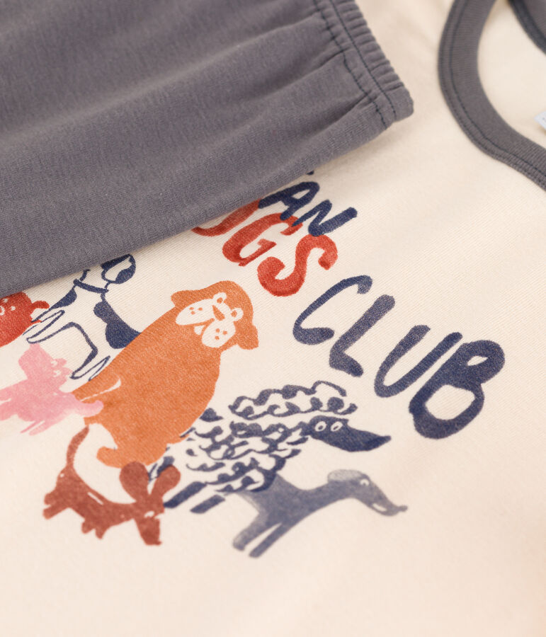 Pigiama bambino unisex in cotone grigio/multicolore