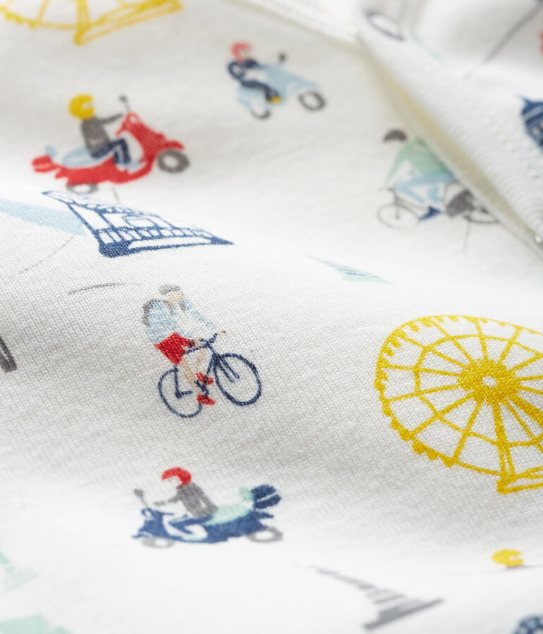 Tutina beb&egrave; maschio a costine bianco MARSHMALLOW/bianco MULTICO