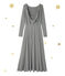 Robe longue femme à manches longues. Petit bateau x Marie-Agnès Gillot blu SMOKING/beige COQUILLE