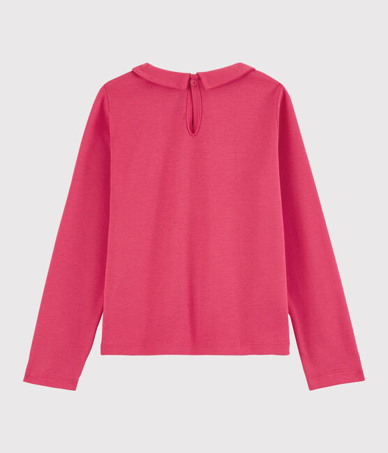 T-shirt bambina a maniche lunghe in cotone rosa POPPY