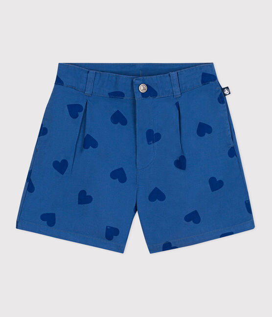 Shorts in cotone a cuori bambina blu ALASKA FONCE/ MEDIEVAL
