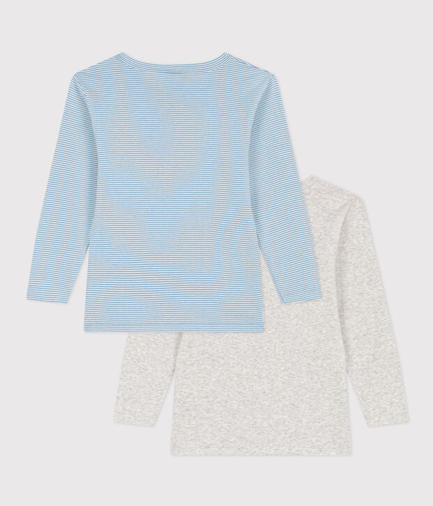 Confezione da 2 t-shirt in cotone a maniche lunghe bambino multicolore