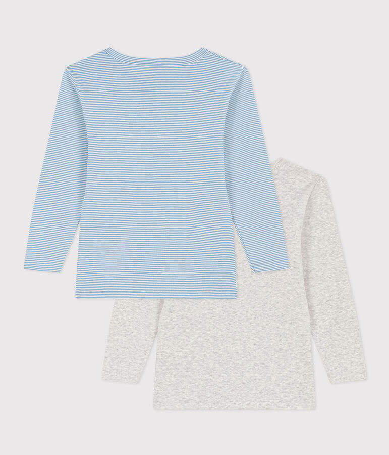Confezione da 2 t-shirt in cotone a maniche lunghe bambino multicolore