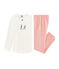 Pigiama bambina a costine bianco MARSHMALLOW/rosa ROSAKO