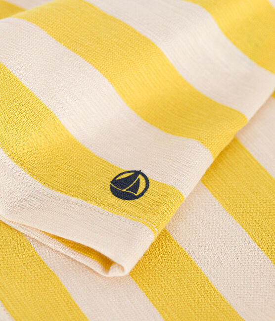T-shirt bambina a righe in jersey fiammato giallo NECTAR/ AVALANCHE