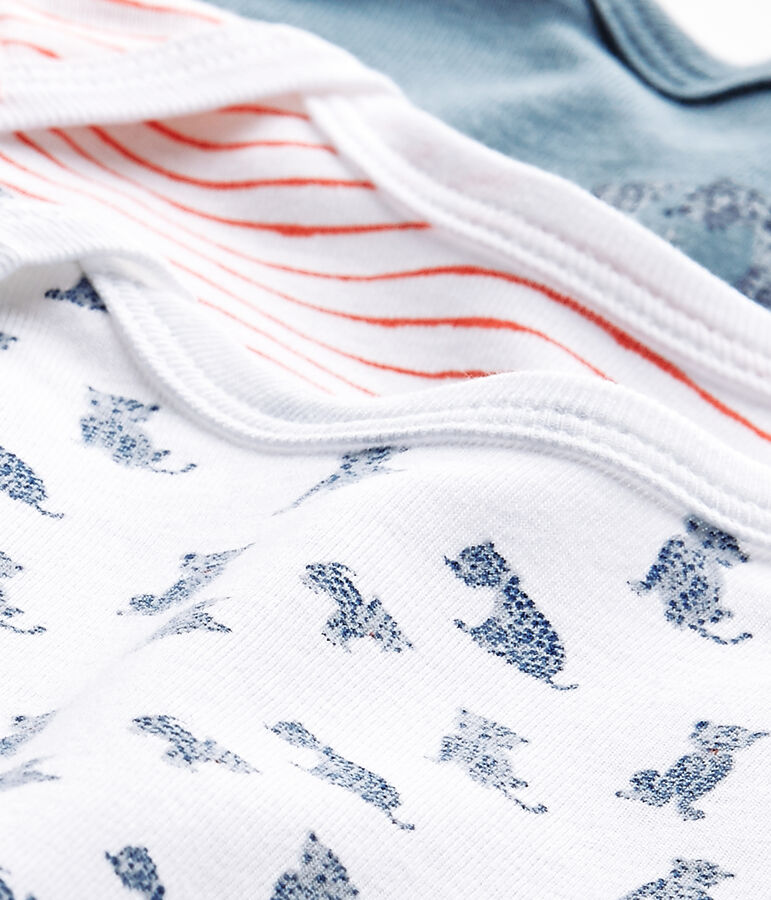 Lotto di 3 bodies per beb&eacute; maschio a maniche corte bianco LOT