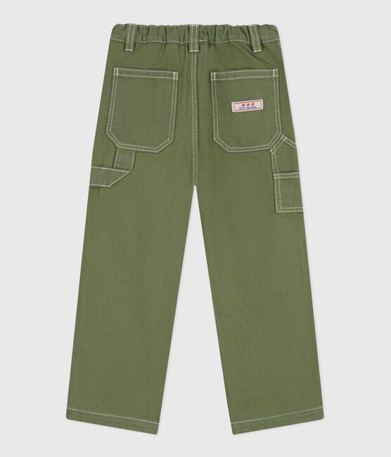 Pantaloni carpenter in cotone bambino verde OLIVINE