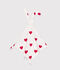 Doudou a forma di cuore in cotone per neonati bianco/rosso