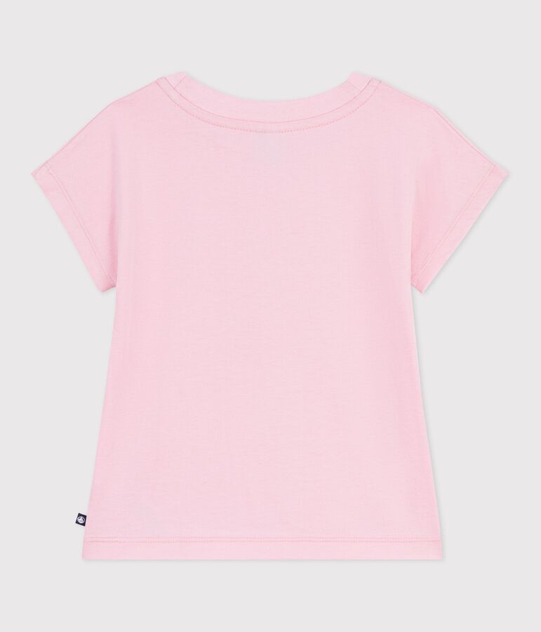 T-shirt a maniche corte in cotone bambina rosa