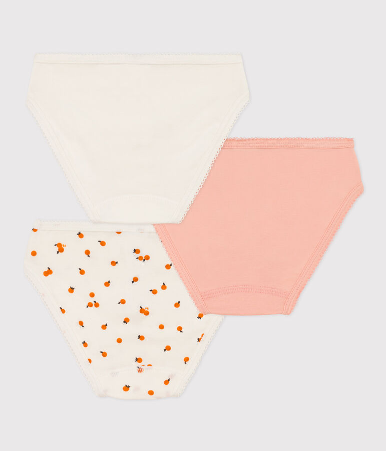 Confezione da 3 slip arance in cotone bambina multicolore