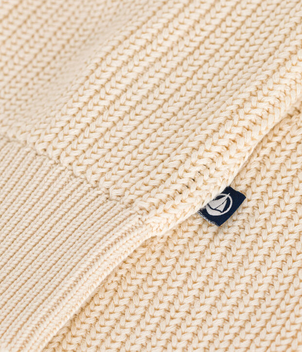 Cardigan a costa inglese in cotone donna ecru