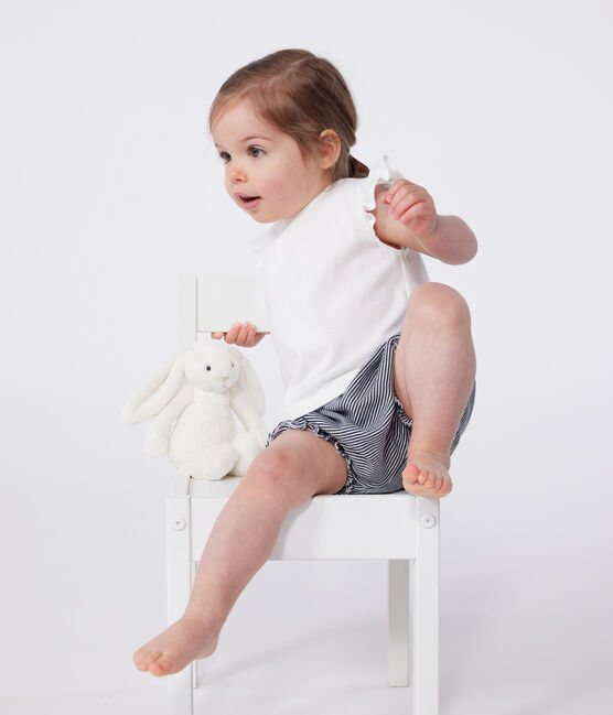 Blusa senza maniche in cotone neonato bianco MARSHMALLOW