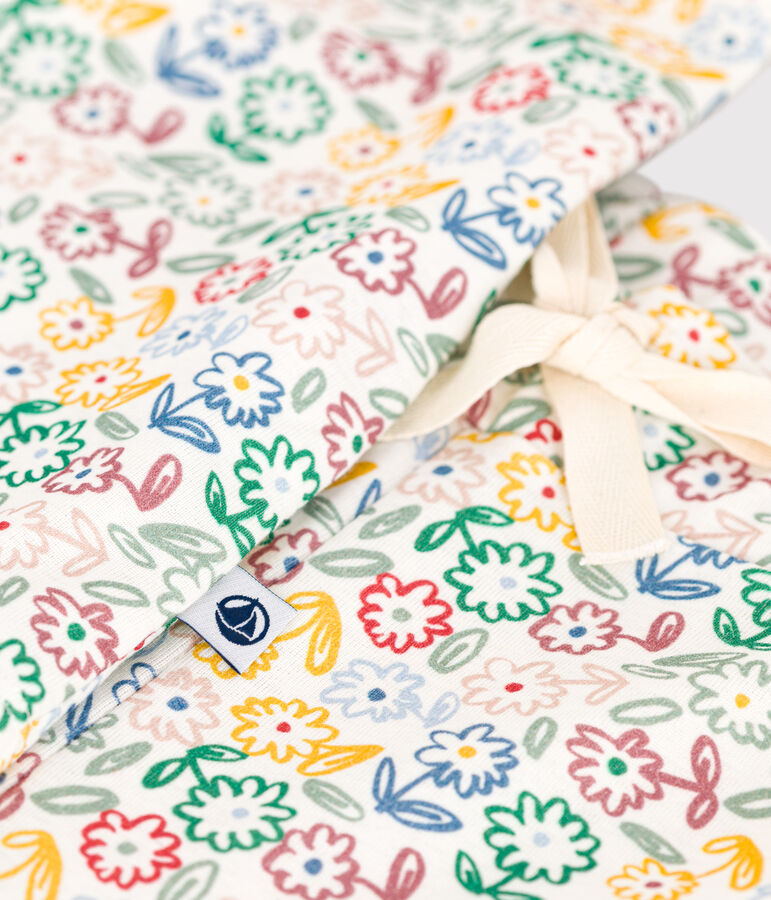 Pigiama in cotone con stampa a fiori donna bianco/multicolore
