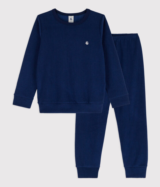 Pigiama in spugna bouclette grattata per bimba/bimbo blu MEDIEVAL