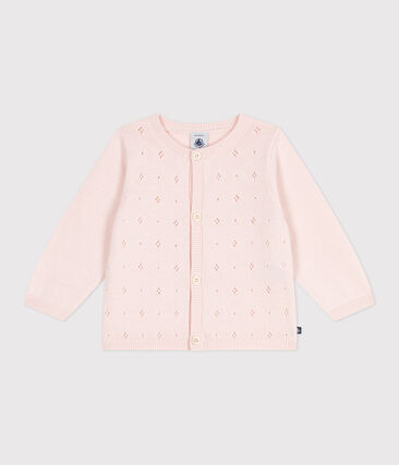 Cardigan in cotone a punto fantasia neonata-image