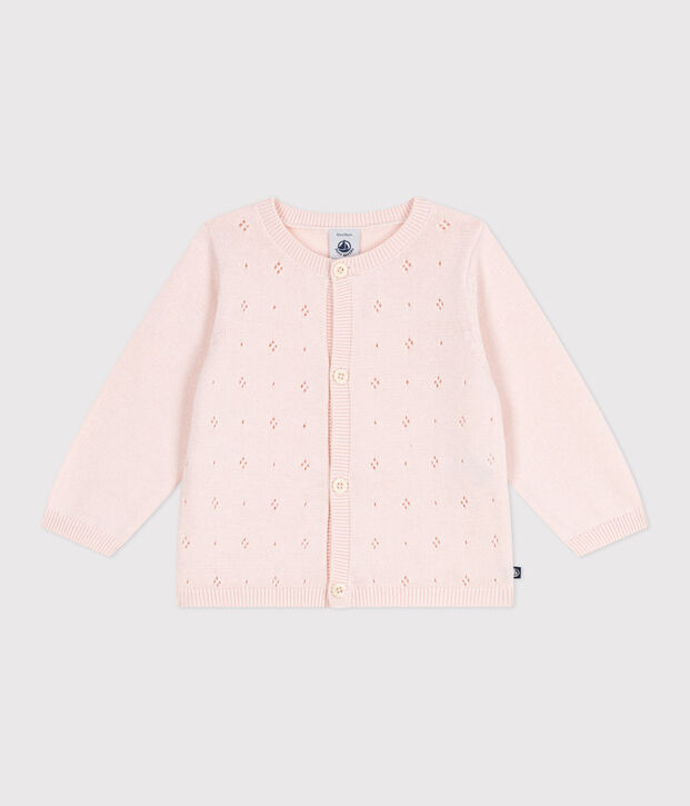 Cardigan in cotone a punto fantasia neonata FLEUR