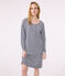 Camicia da notte in cotone a righe donna blu SMOKING/bianco MARSHMALLOW