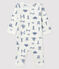 Tutina senza piedi Paris bebè a costine bianco MARSHMALLOW/blu MAJOR
