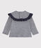 Blusa a manica lunga bebè femmina blu SMOKING/bianco MARSHMALLOW