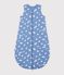 Sacco nanna neonato in cotone con stampa a cuori TOG 2,5 blu/bianco
