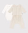 Completo in velluto e body per bebè beige MONTELIMAR CHINE