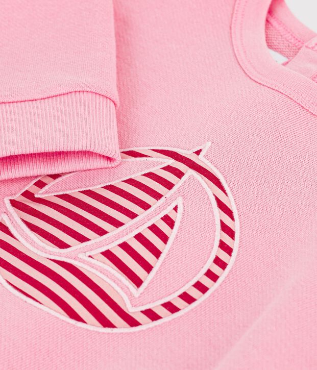 Felpa in cotone tinta unita con logo stampato neonata CHARMI