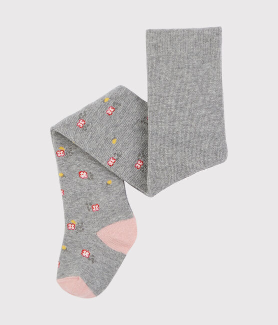 Collant bebè femmina rosa CHARME/grigio SUBWAY