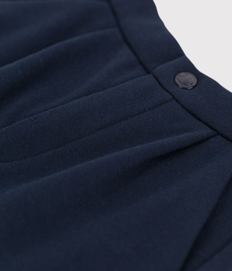 Pantaloni caldi bambina / bambino in velluto e tessuto felpato blu SMOKING