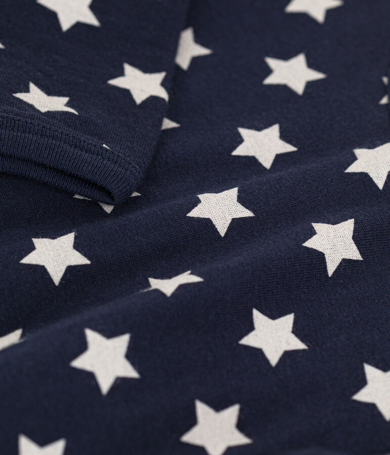 Tutina a stelle in cotone blu/bianco