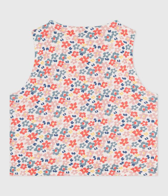Cardigan senza maniche double face in cotone con stampa neonato bianco MARSHMALLOW/rosa JOLI