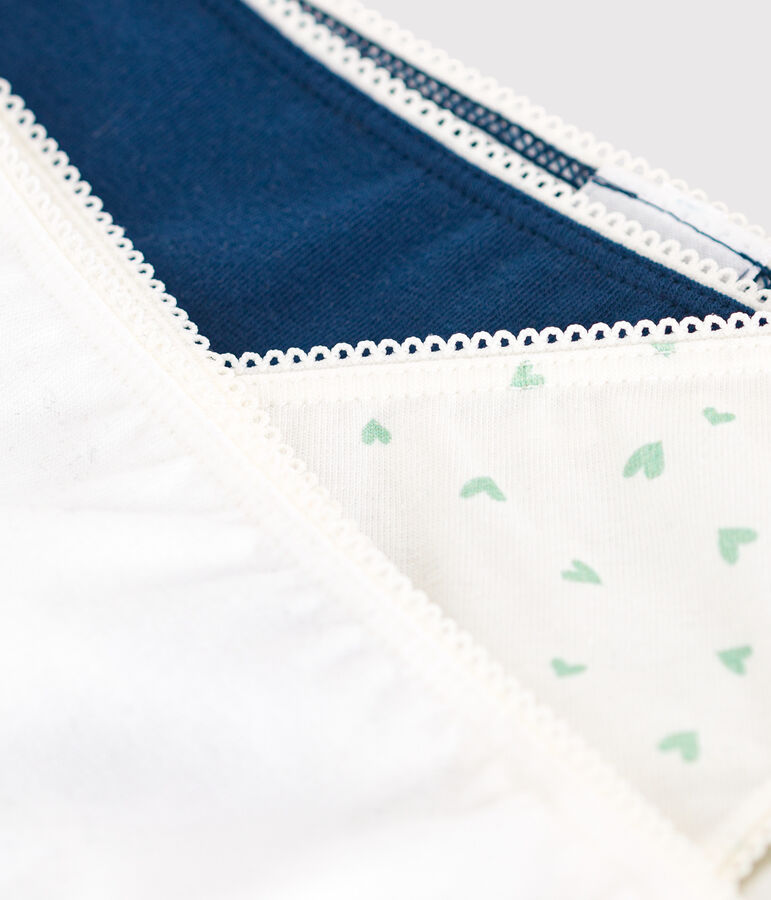 Set di 3 slip in misto cotone ed elastan con stampa a cuori bambino multicolore
